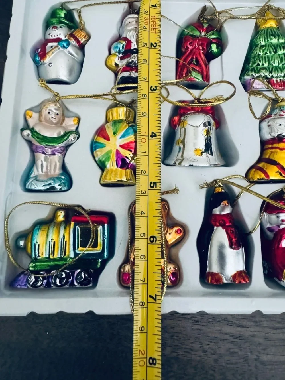 Vintage Multi Silver Christmas Figurine Ornaments 12-pc Set